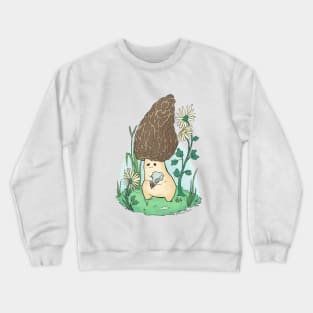 Cute Mushroom With Bird Skull Oddities Design Crewneck Sweatshirt